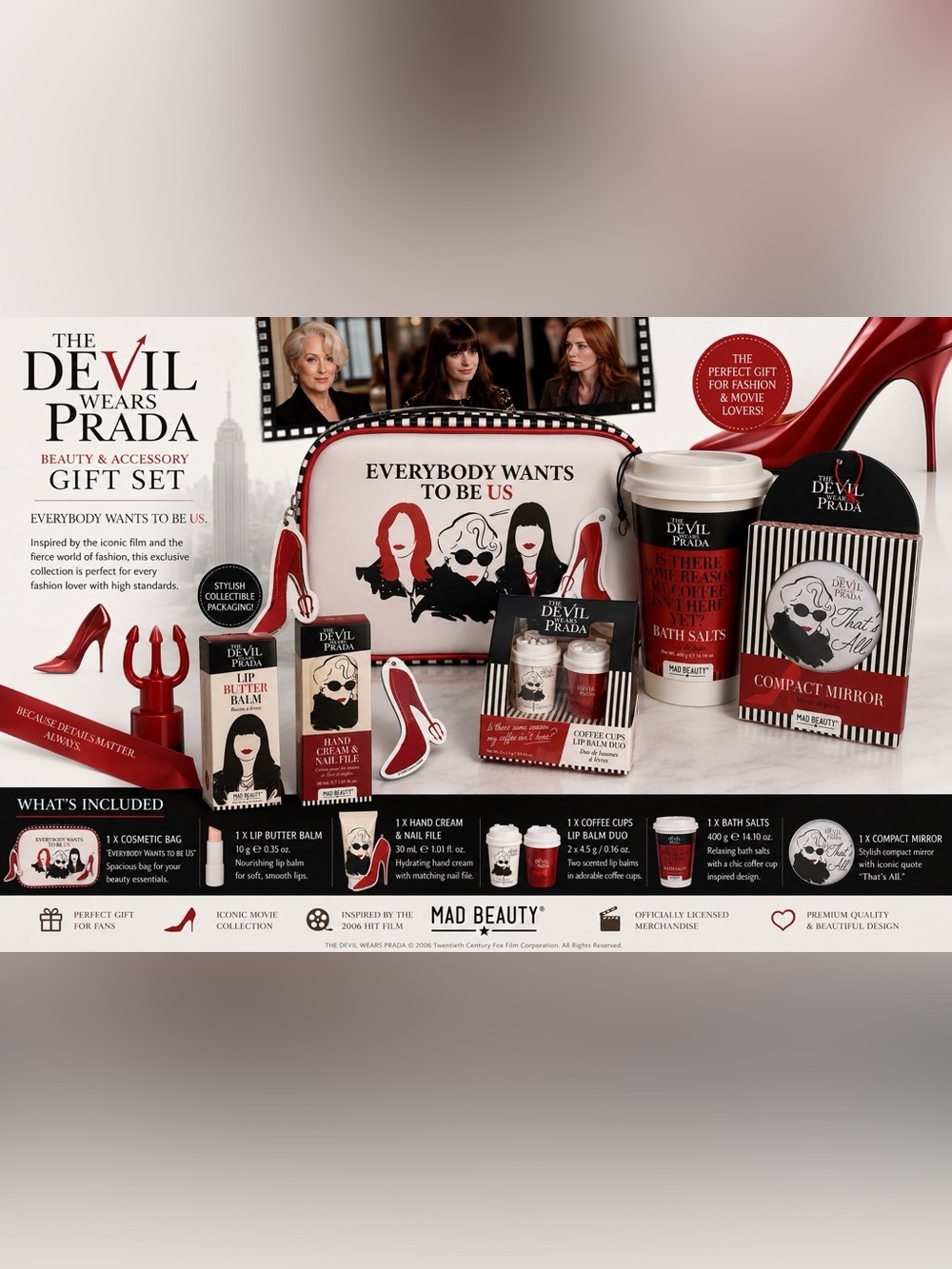 The Devil Wears Prada Beauty & Accessories Gift Set – Mad Beauty – New